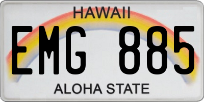 HI license plate EMG885