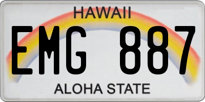 HI license plate EMG887