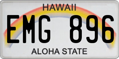 HI license plate EMG896