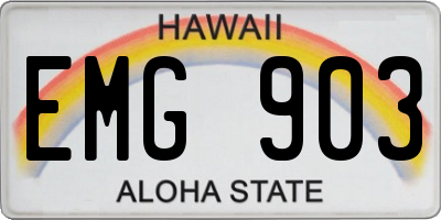 HI license plate EMG903