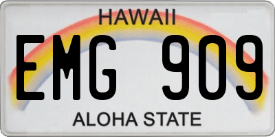 HI license plate EMG909