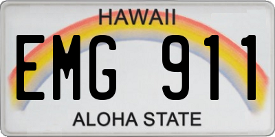 HI license plate EMG911