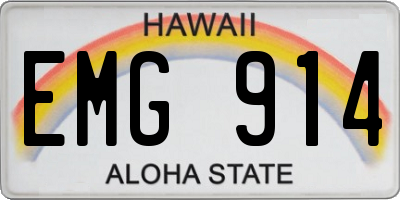 HI license plate EMG914