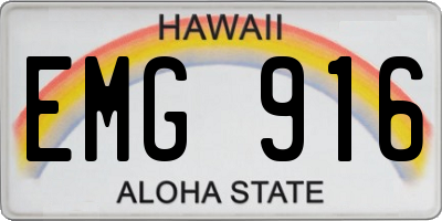 HI license plate EMG916