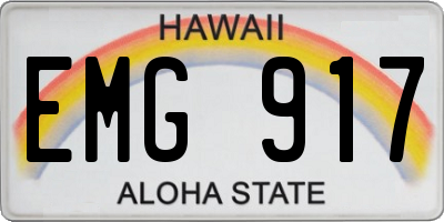 HI license plate EMG917