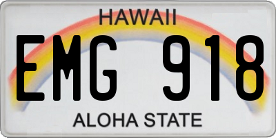 HI license plate EMG918