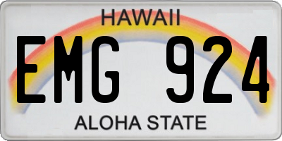 HI license plate EMG924