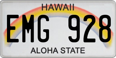 HI license plate EMG928