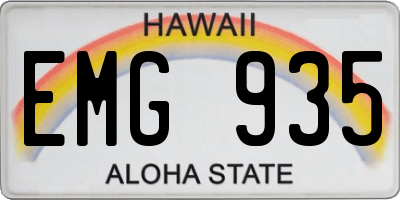 HI license plate EMG935