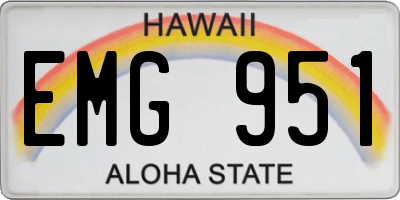 HI license plate EMG951