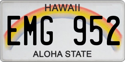 HI license plate EMG952