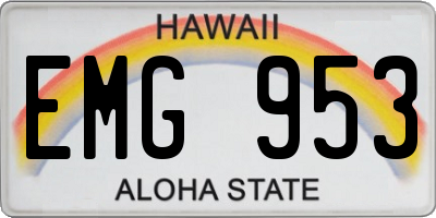 HI license plate EMG953