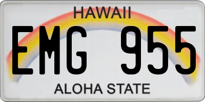 HI license plate EMG955