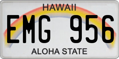 HI license plate EMG956