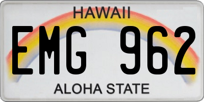 HI license plate EMG962