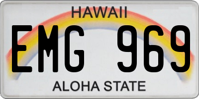 HI license plate EMG969