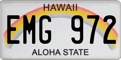 HI license plate EMG972