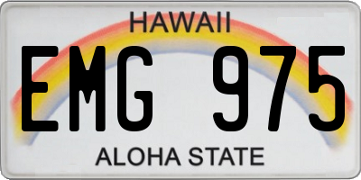 HI license plate EMG975