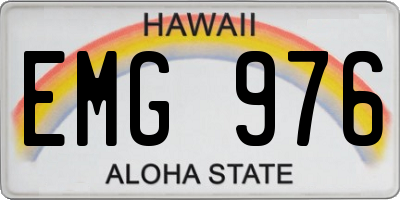 HI license plate EMG976