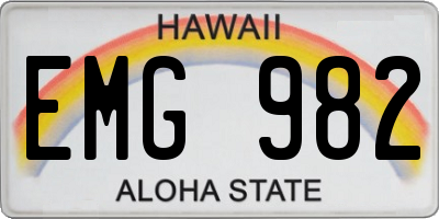 HI license plate EMG982