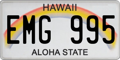 HI license plate EMG995