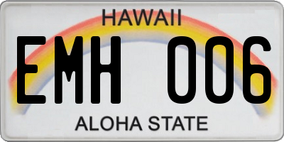 HI license plate EMH006