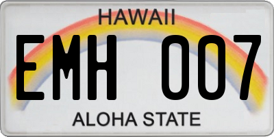 HI license plate EMH007