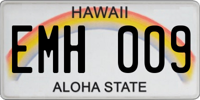 HI license plate EMH009