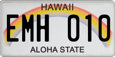 HI license plate EMH010