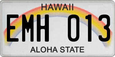 HI license plate EMH013
