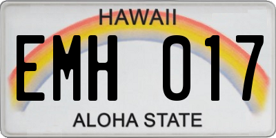 HI license plate EMH017