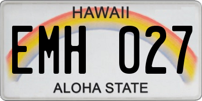 HI license plate EMH027