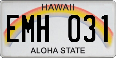 HI license plate EMH031
