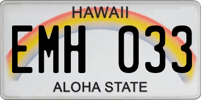 HI license plate EMH033