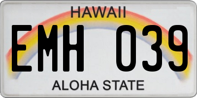 HI license plate EMH039