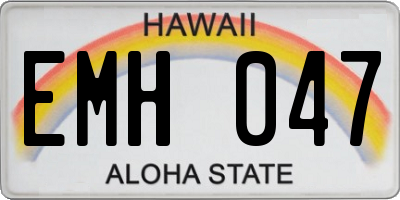 HI license plate EMH047