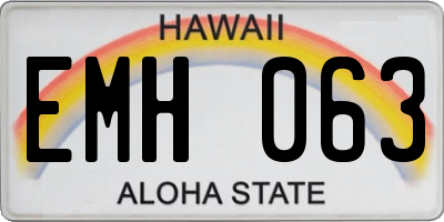 HI license plate EMH063
