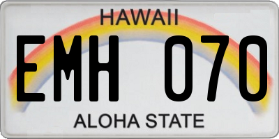 HI license plate EMH070