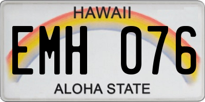 HI license plate EMH076