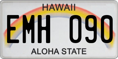 HI license plate EMH090