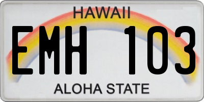 HI license plate EMH103