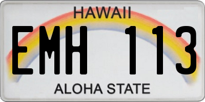 HI license plate EMH113
