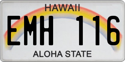 HI license plate EMH116