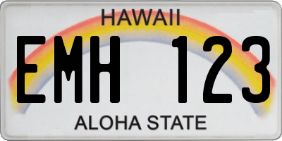 HI license plate EMH123