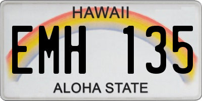 HI license plate EMH135