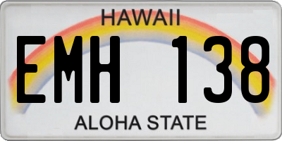 HI license plate EMH138
