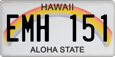 HI license plate EMH151