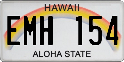 HI license plate EMH154