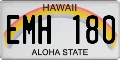 HI license plate EMH180