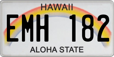 HI license plate EMH182
